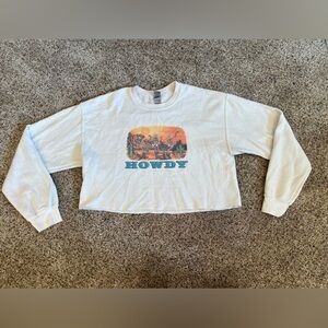 Western Graphic Cropped Sweater